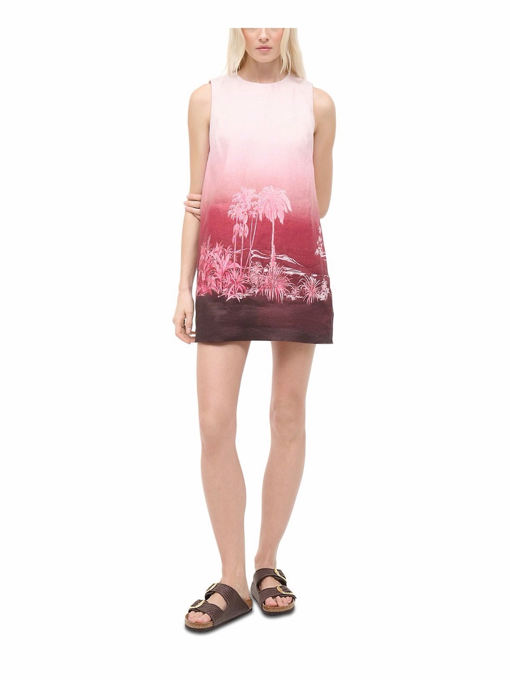 STAUD Brea Linen Mini Dress - Sz XL